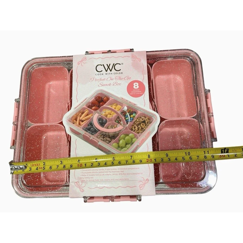 Cook With Color Perfect On The Go Snack Box 8 Containers Pink Sparkles Lunch Box